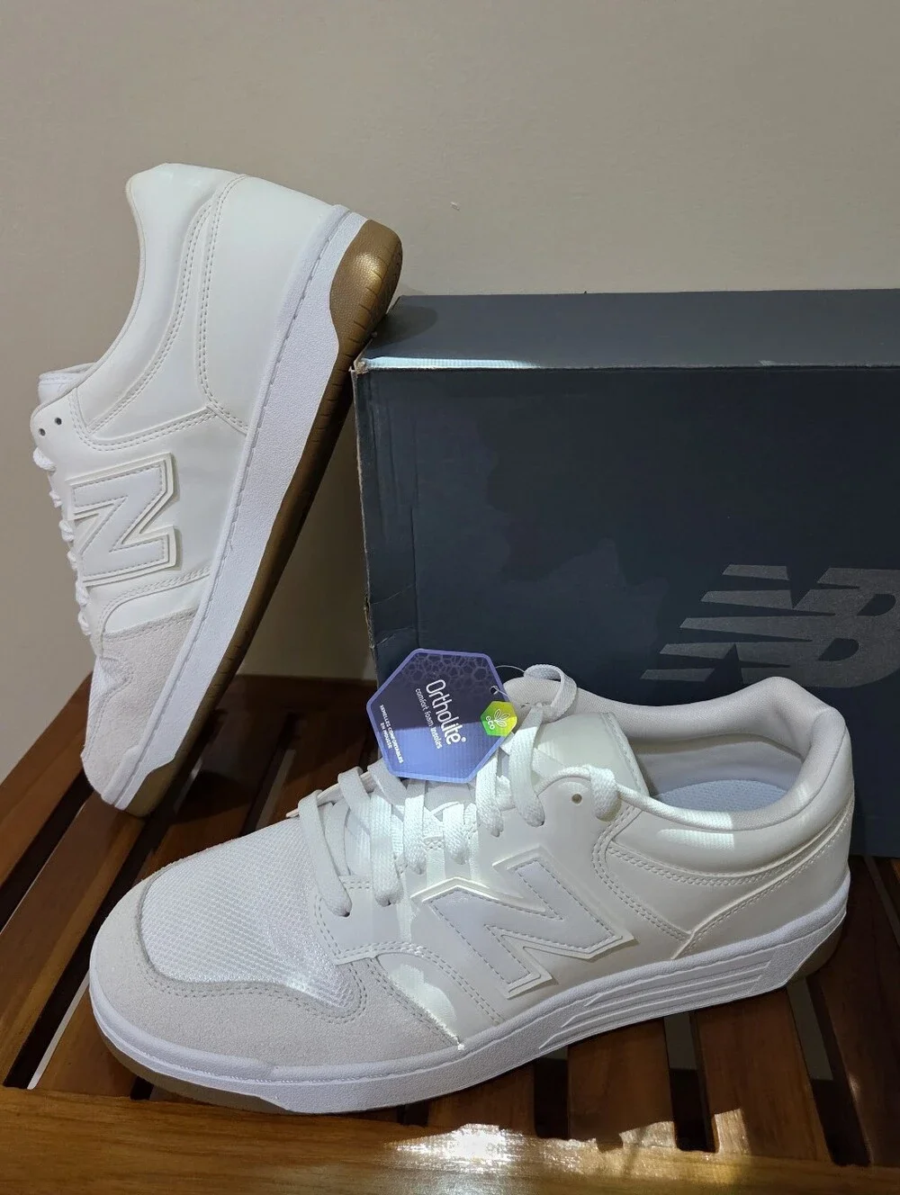 New Balance Men's BB480 Casual White Gray Sneakers Size 13